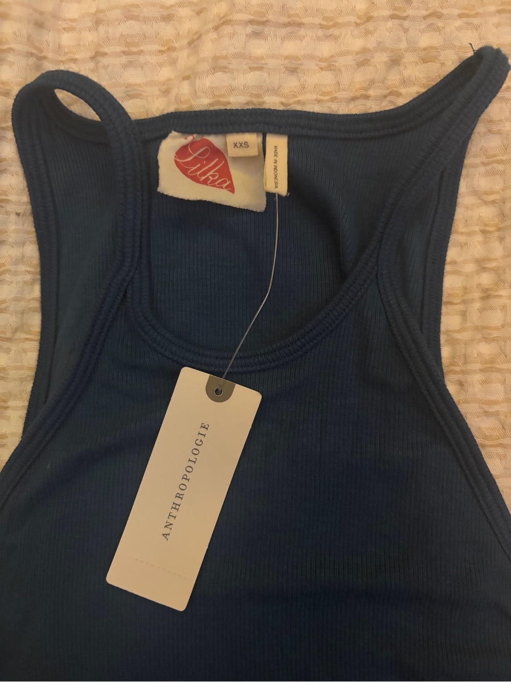 NWT Anthropologie Lilka Teal Ribbed High-Neck Tank Top - Picture 5 of 11